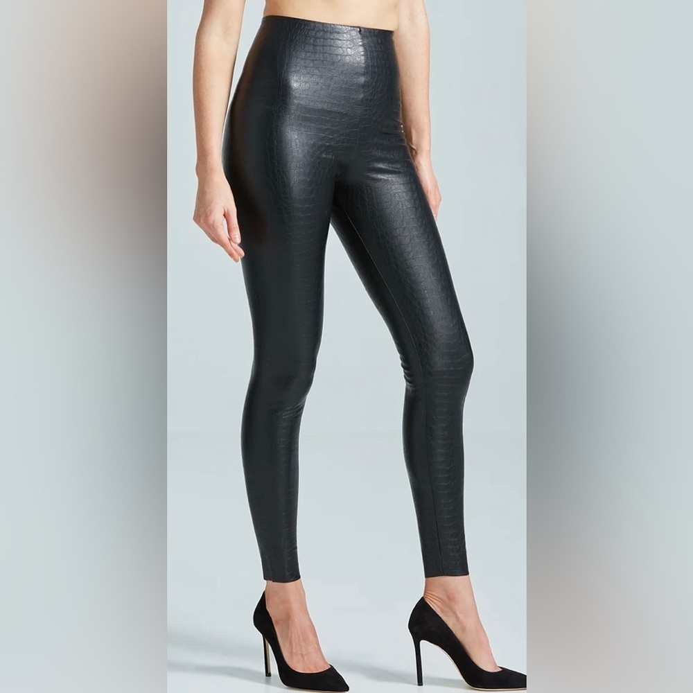 Faux Leather Animal Legging